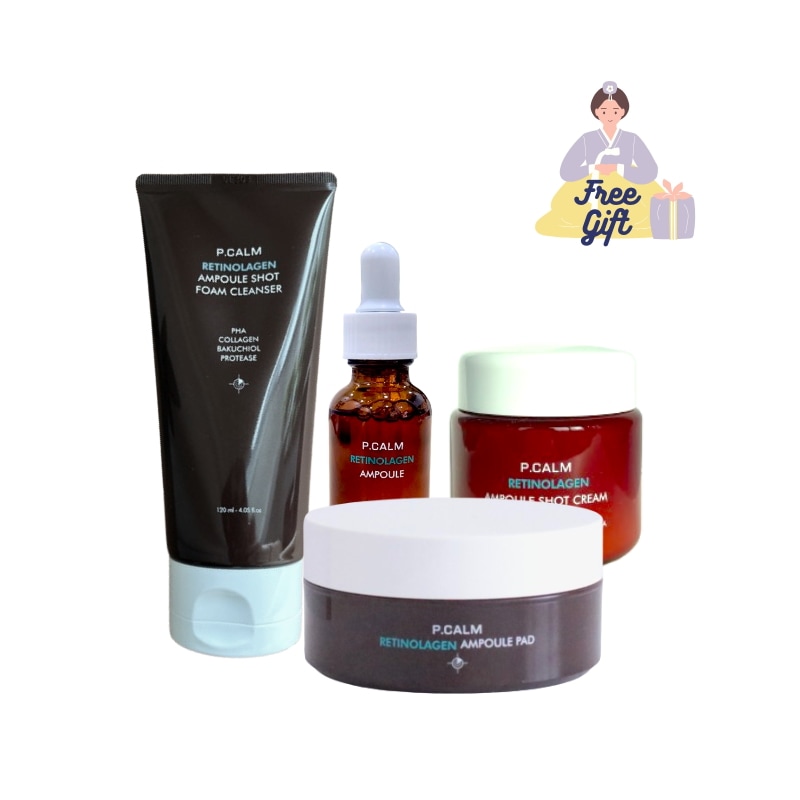 【レチノラーゲン弾力４点フルセット】 アンプルショットフォームクレンザー120ml＋アンプルパッド60枚＋弾力アンプル30ml＋弾力クリーム60ml