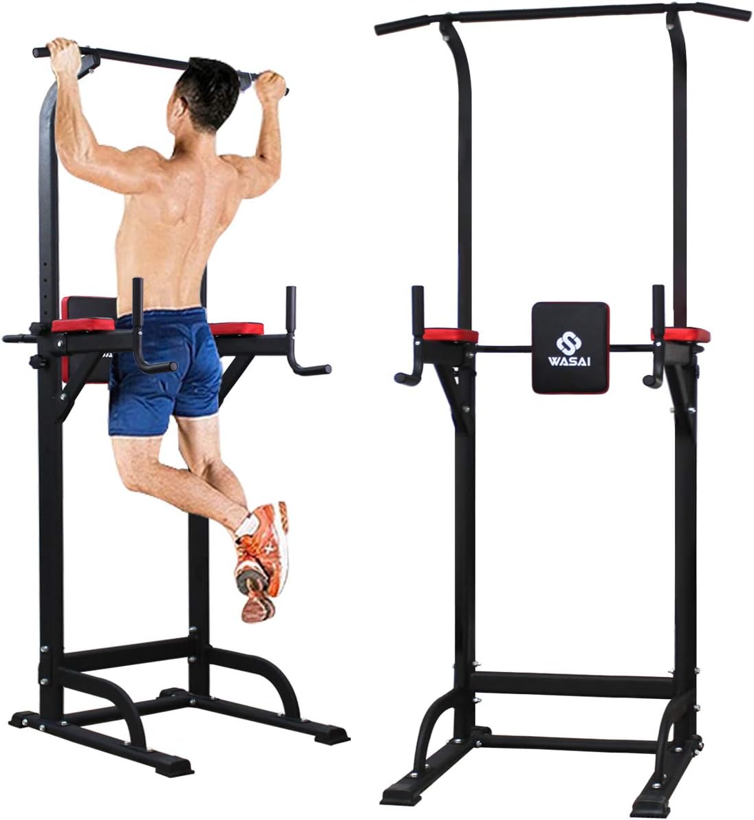WASAI(ワサイ) ぶら下がり健康器 懸垂マシン 懸垂バー【高さ220CM/耐荷重150kg】(白/黑) マルチジム 懸垂 ぶらさがり 器具 筋肉トレーニング 背筋 腹筋 大胸筋