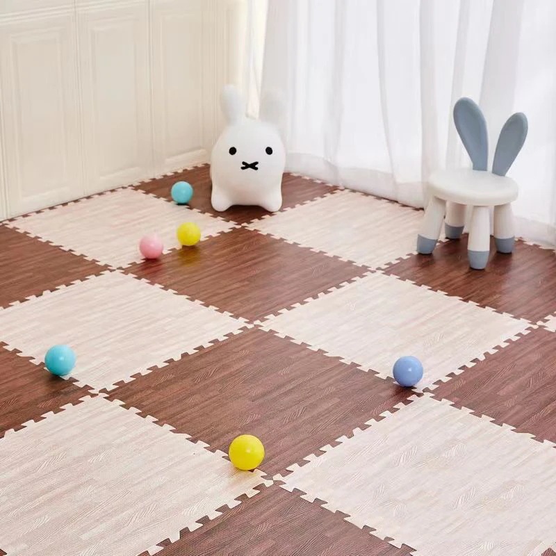 家庭用マットを厚くする寝室の畳の木目敷き 泡地マット子供のジグソーパズルをつなぎ合わせる歩行パッド