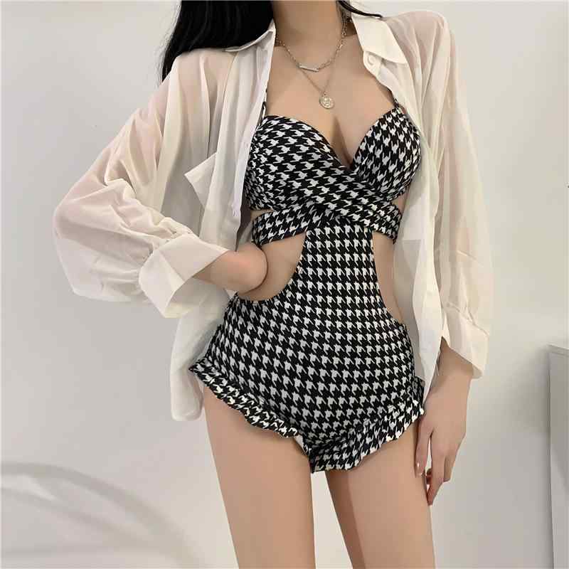 水着 かわいい レディース ワンピース 夏 ファッション 温泉 魅惑的 体型カバー チェック柄 シャツセット モノトーン カジュアル おしゃれ セクシー