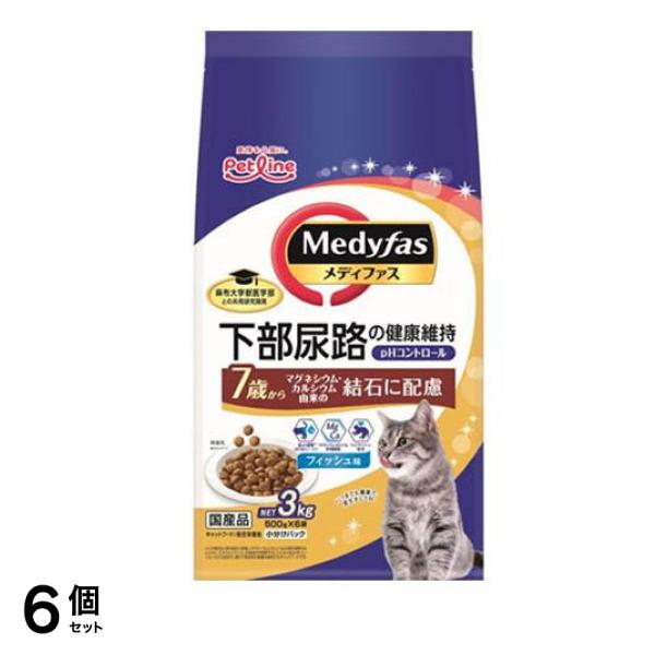 猫用 ドライ 7歳から フィッシュ味 500g× 6袋入 (=3kg) 6個セット