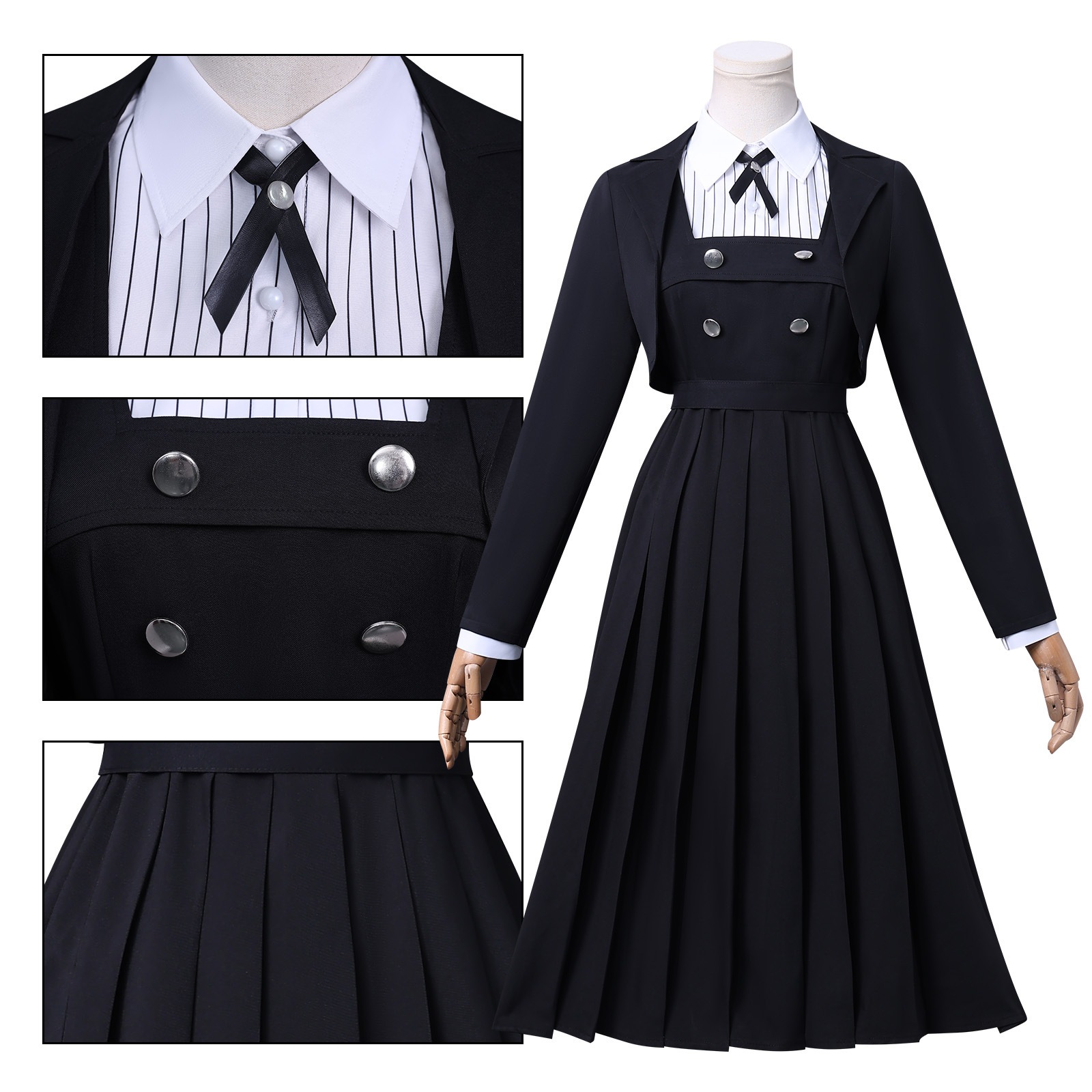 【人気爆売れ】ロックは淑女趣味であるcos コスプレ コスチューム白矢環黒制服コスプレ にじげんアニメキャラクター服