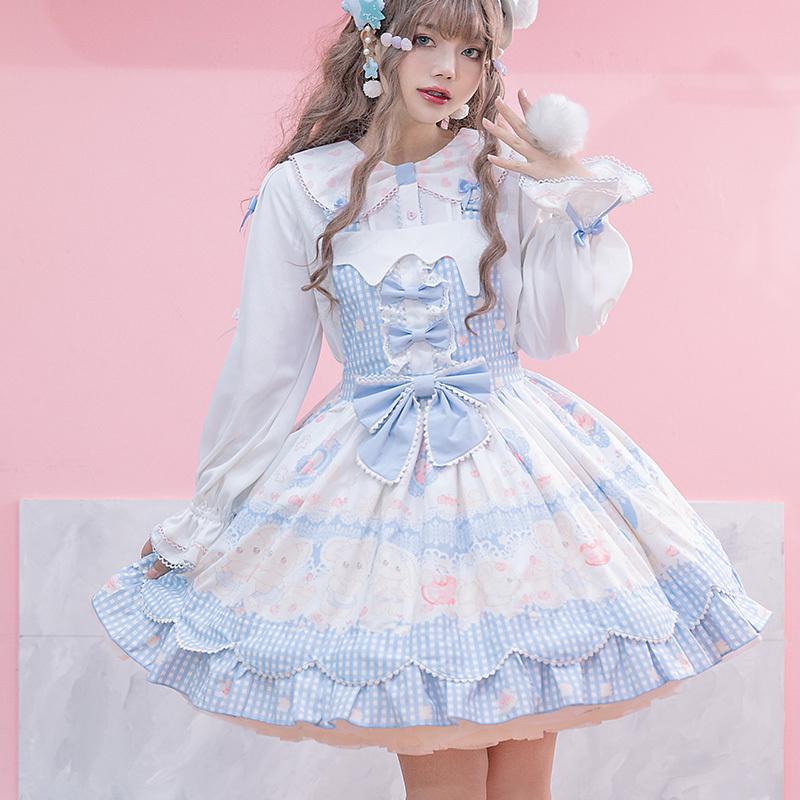 ロリィタ ジャンパースカート レディース ロリータ キャミソール ワンピース 夏 新商品 Lolita ドレス ゆめかわいい 甘ロリ こぐま