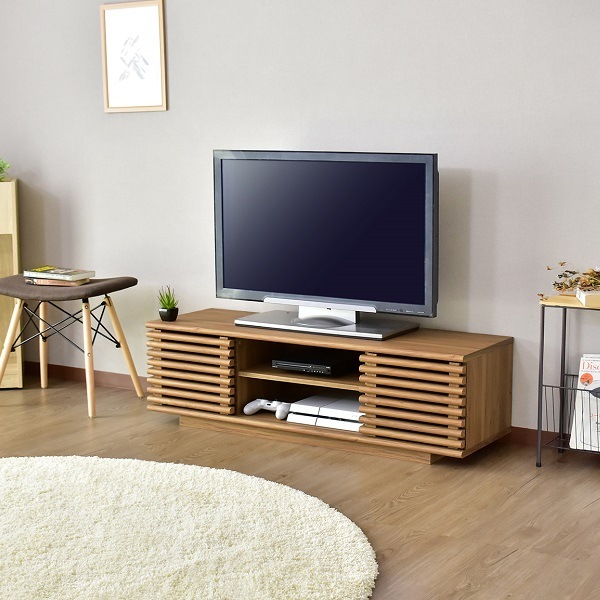 【高級感あるデザイン】木製 TV台 テレビボード ロータイプ テレビラック 収納 北欧 50インチ 重厚感 格子デザイン おしゃれ ２色展開