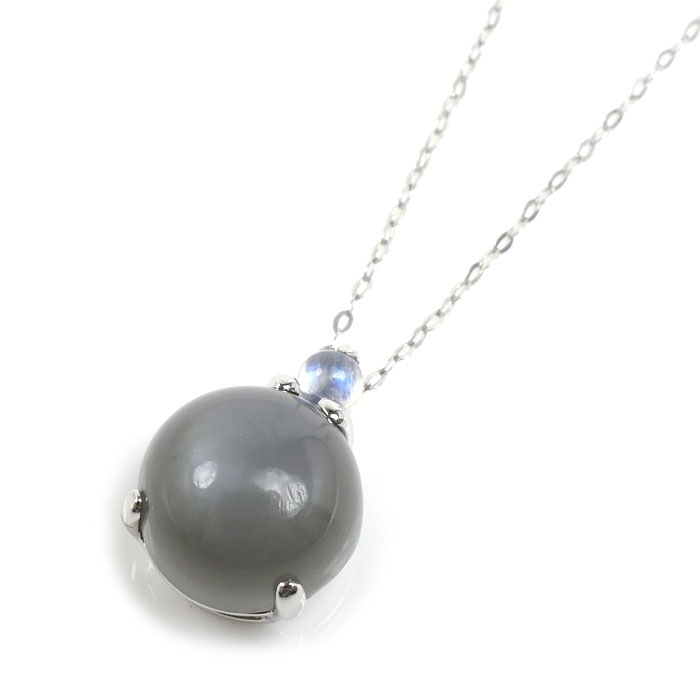 GSTV Pt950プラチナ ネックレス ムーンストーン5.00ct ムーンストーン0.10ct 4.2g -45cm レディース 中古