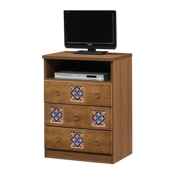 日本製 天然木 ミドル ＴＶ台 60cm幅 ブラウン 完成品 TVボード テレビ台 テレビボード リビングボード リビング収納