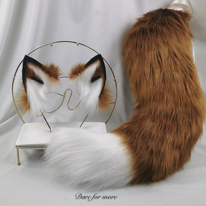 2026新入荷！【早割り】 ロリータ しっぽ ハントメイド きつね狐 コスプレ 仮装 ハロウィン モコモコ ふわふわ 尾 リアル ヘアドレス ヘッドドレス 衣装 コスチューム パフォーマンス