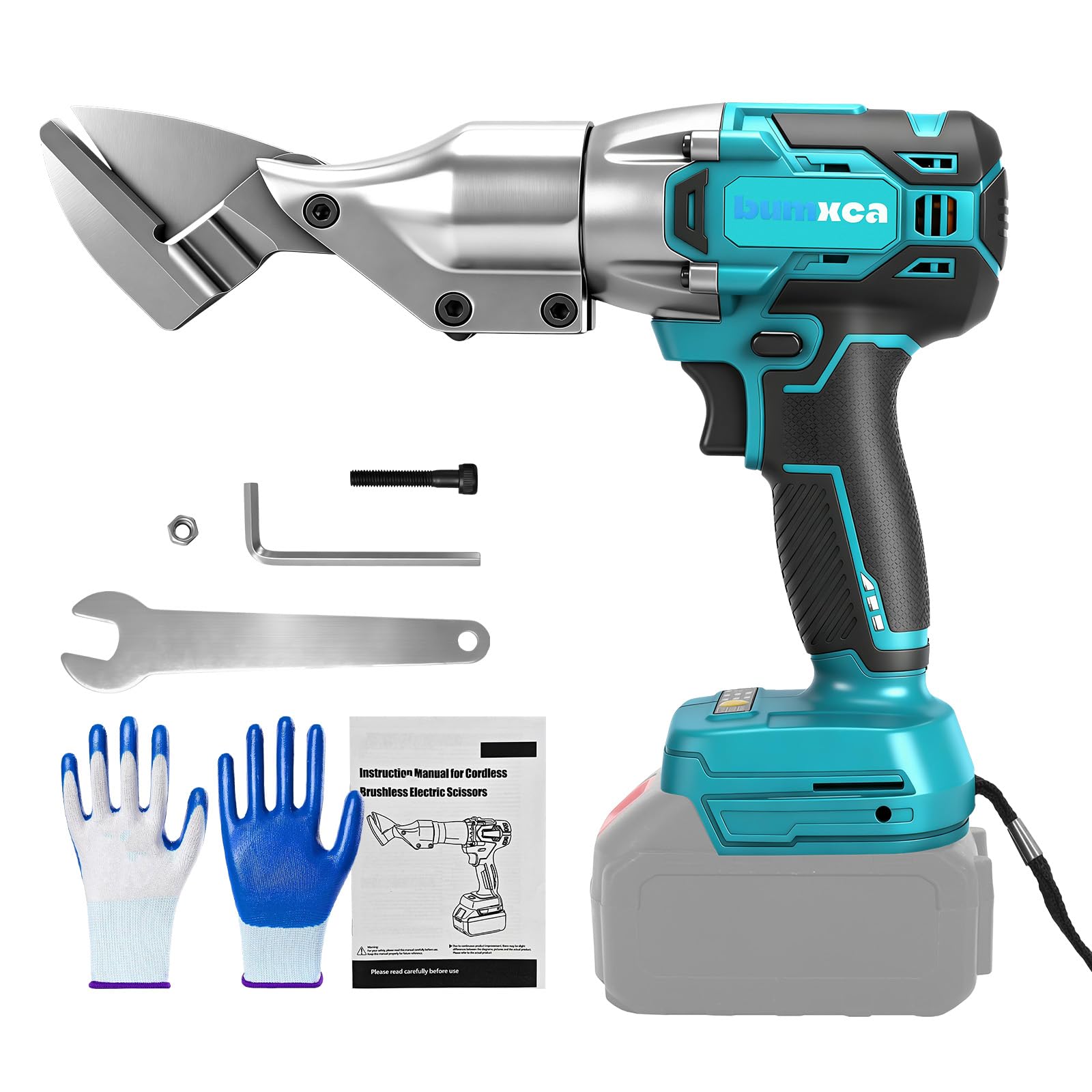 充電式メタルカッター 電動 板金ハサミ 【マキタ互換品】 電動メタルカッター ブラシレスモーター 高出力180N.m 360度回転 0-2300RPM無段変速機能 直線曲線両用 安全ロック設計 LE