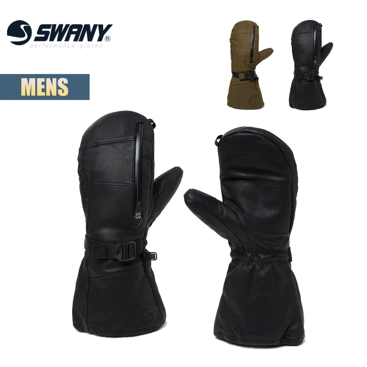 スワニー グローブ 手袋 メンズ SWANY Bastone Mens バストーン スノーボードグローブ HIPORA 山羊革 タッチスクリーン インナー付き 防水 透湿 撥水 TS-401