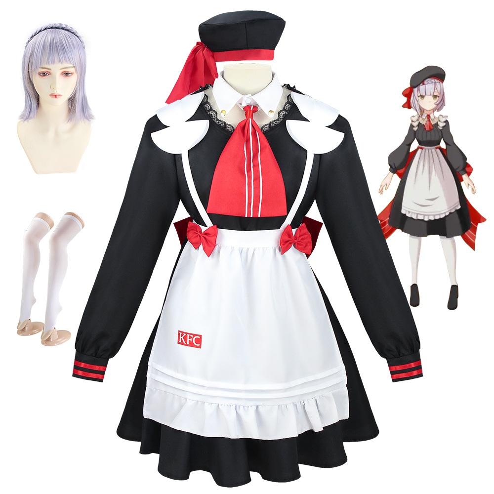 オリジナル神ゲームコスプレ衣装KFC連動ノエルコスプレゲームアニメパフォーマンス衣装メイド衣装
