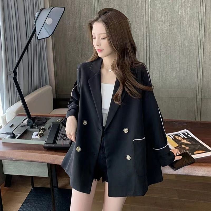 スーツ復古の女神ファンの甘い小さなスーツ女性2024春型韓国ゆったりブレザー30%までに制限