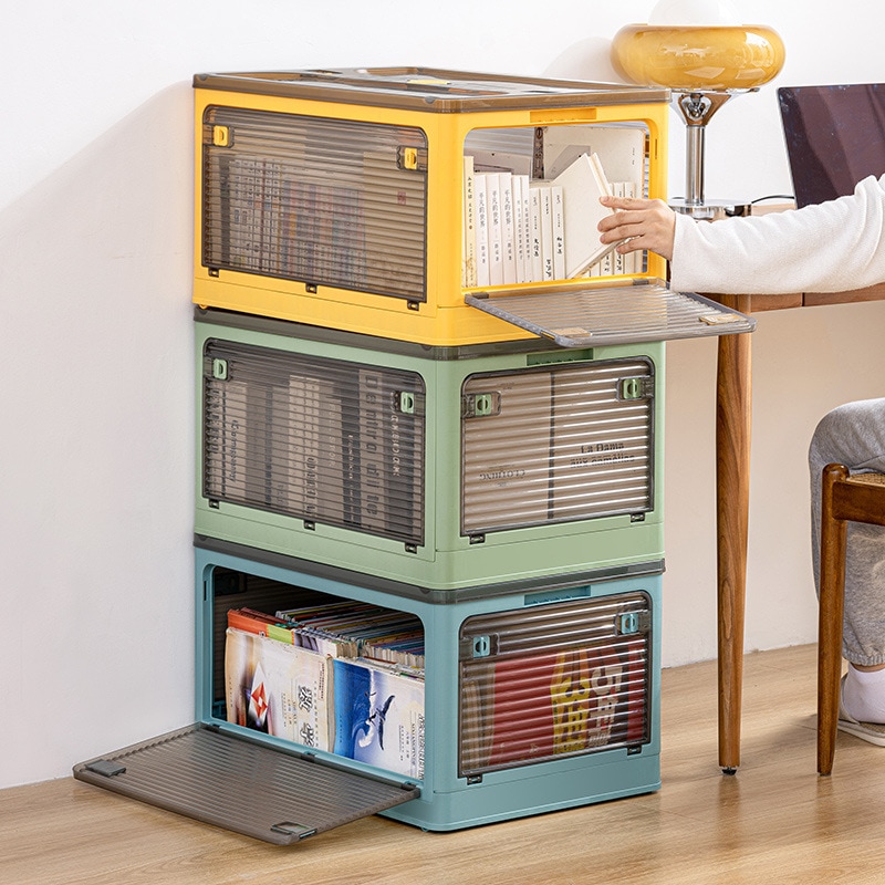 折りたたみ箱折りたたみ式の生徒の本ボックス寮の本オーガナイザーボックス透明な家庭用貯蔵