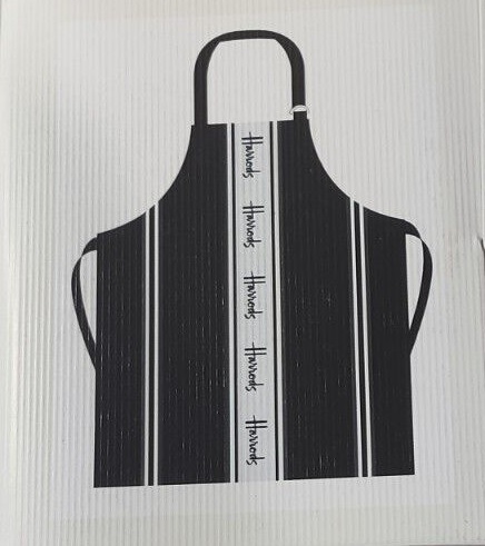 ハロッズ ロゴ ストライプ コットン エプロン