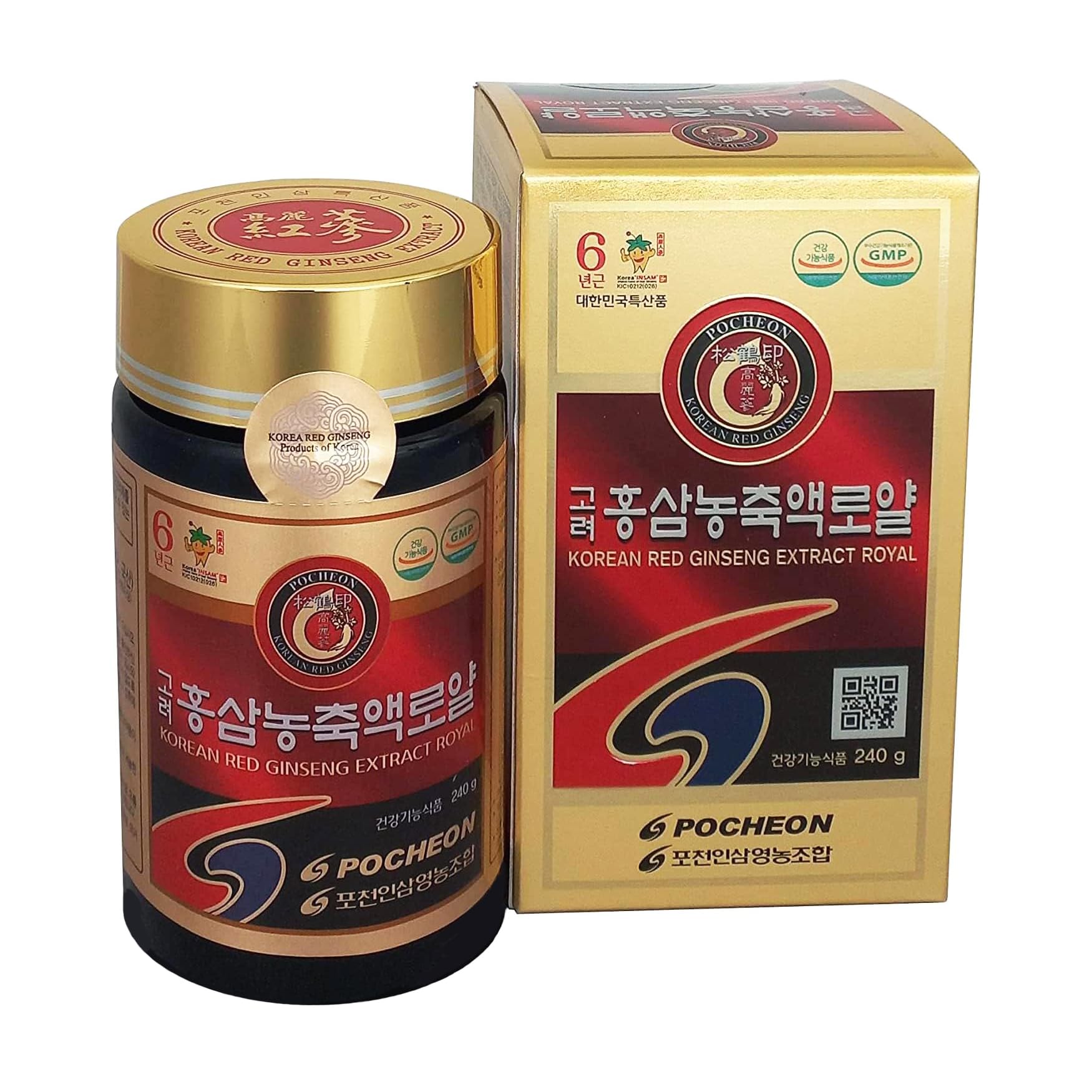 高麗人参 抱川人参営農組合 6年根 高麗紅参濃縮液 エキス 紅参精 ローヤル 240g 1本
