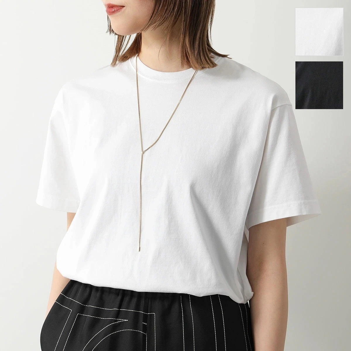 Toteme トーテム Tシャツ STRAIGHT COTTON TEE 232 5043 786 レディース 半袖 クルーネック コットン カットソー カラー2色 【mega】