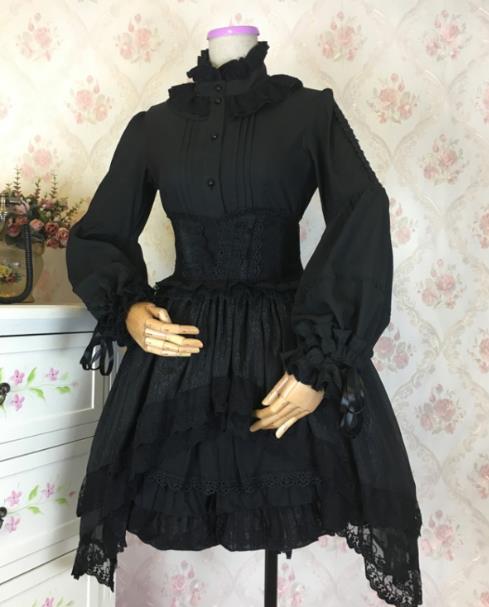 ロリータ シフォンブラウス レディースシャツ 姫袖 長袖 丸襟レディースファッション トップス シャツ