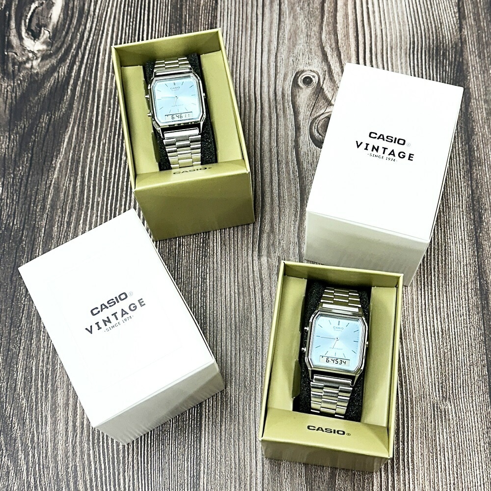 時計 収納ケース 付き 家族で使える ペアウォッチ 日本未発売 カシオ アナログ デジタル 腕時計 手表 お揃い ペア 親子 友達 兄弟 姉妹 夫婦 カップル 両親 プレゼント 結婚記念日 妻 夫 母