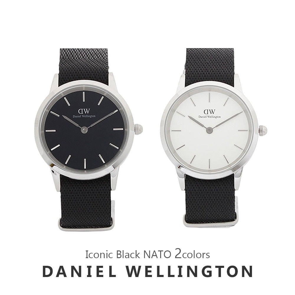 ダニエル ウェリントン DANIEL WELLINGTON 腕時計 Iconic Black NATO White Dial Black Dial アイコニック ナトーベルト ナイロン製 15,600円