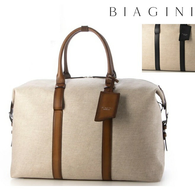 BIAGINI 1968 ビアジーニ SILVANO BIAGINI バッグ 2WAY メンズ ボストン ショルダー レザー キャンバス パティーヌ仕上げ BORSA DUNE MORO ブラウン N