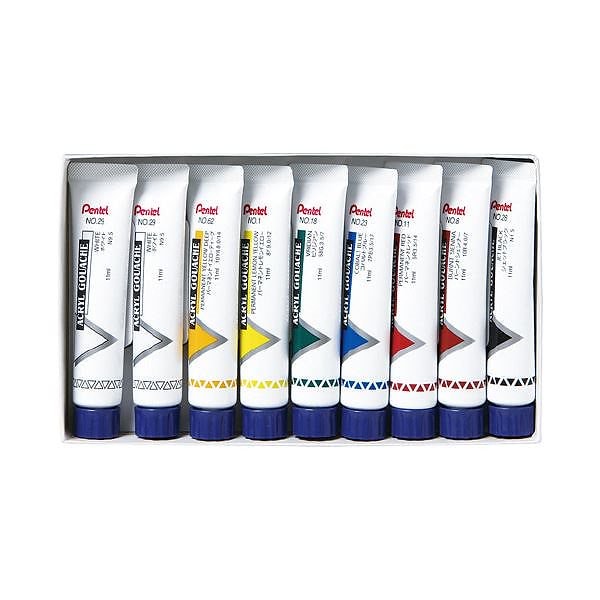 （まとめ）アクリルガッシュ ラミネートチューブ12色[x5セット]