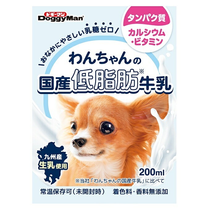 （まとめ買い）わんちゃんの国産低脂肪牛乳 全犬種用 200ml [x24]