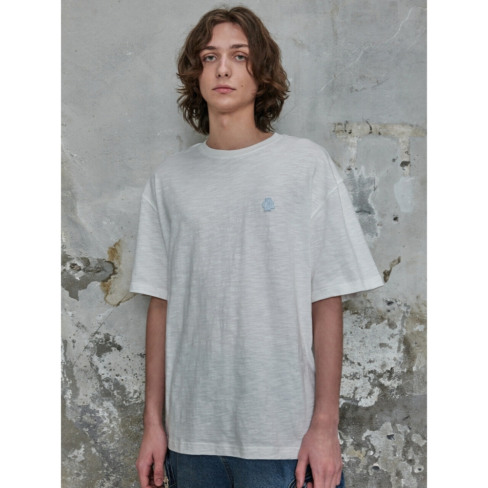 CITYBREEZE メンズシンボルロゴワッフェンショートスリーブ T シャツホワイト