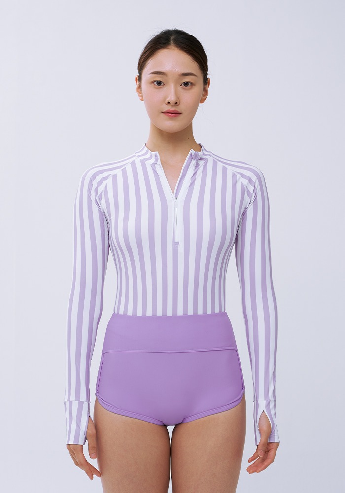 【Water Lily Rashguard + Lavender shorts】 レディース 競泳水着 レディース フィットネス水着 韓国ファッション スイムウェア タイト スタイリッシュ