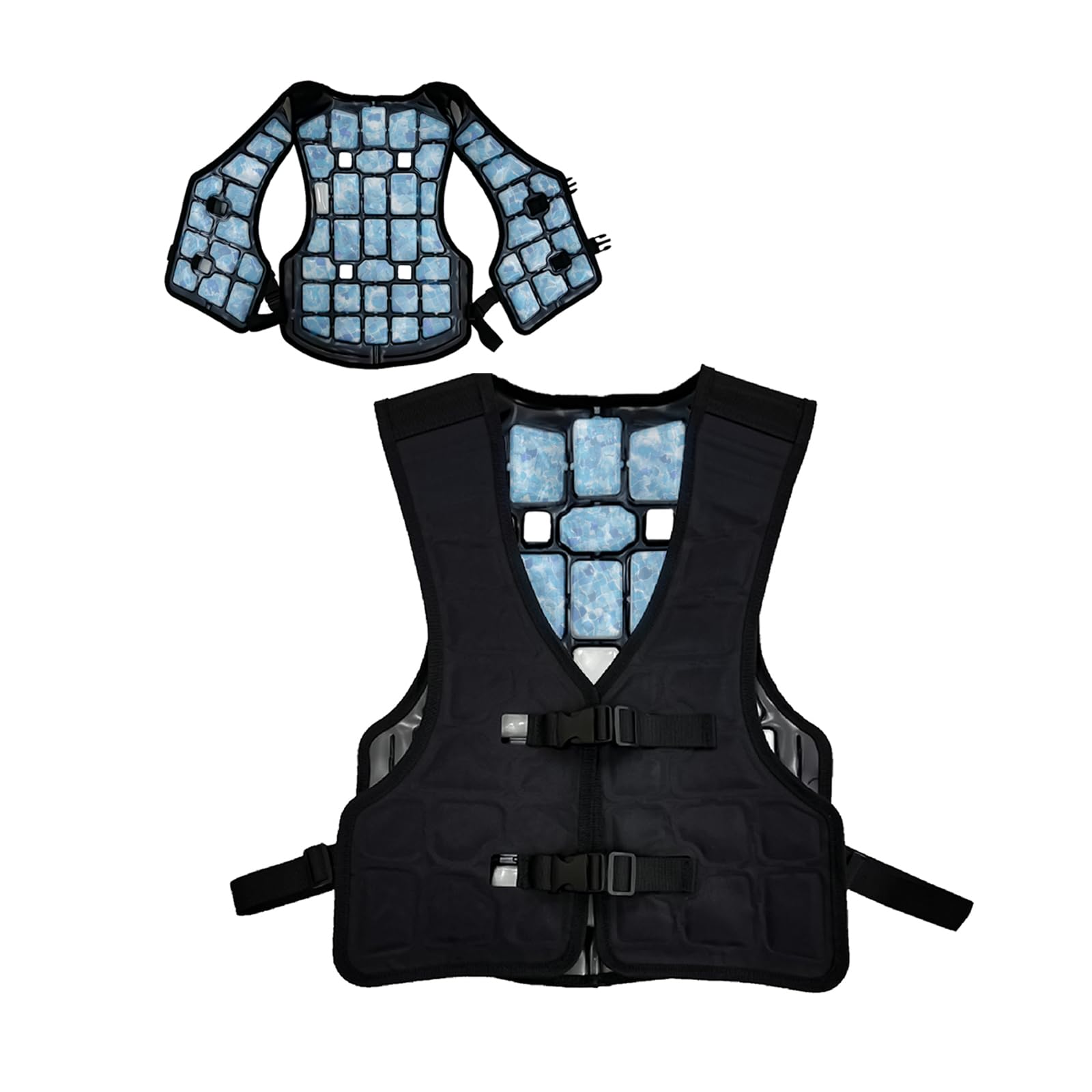 2025 新構造 非電式冷却ベスト 物理瞬間 - 25℃ 耐水素材 500g 軽量 水・ゲルパック両用 通気性 男女兼用 外作業・熱中症対策