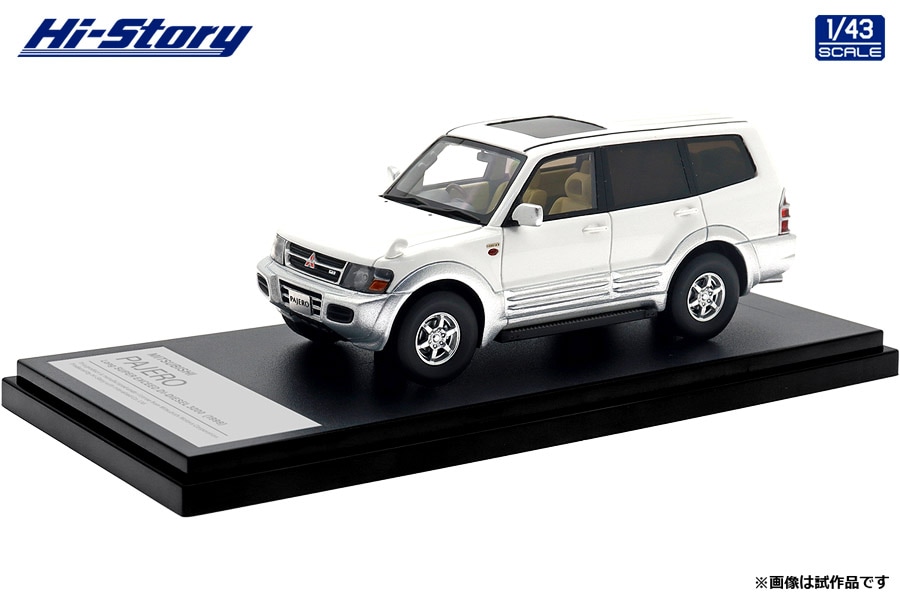 ハイストーリー 1/43 MITSUBISHI PAJERO Long SUPER EXCEED DI-DIESEL 3200 (1999) ソフィアホワイト/サテライトシルバー【HS473WH】 ミ