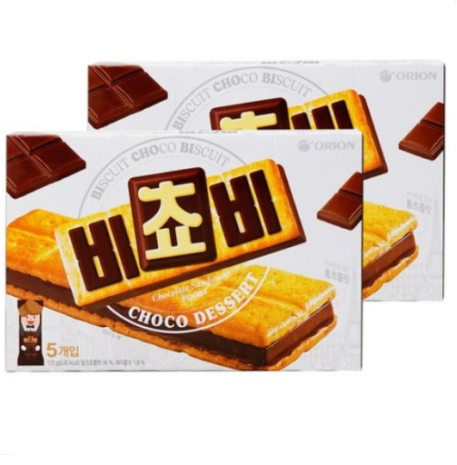 K-Food / ビチョビ ビスケット 20個 / 韓国人気スナック / チョコ菓子 / 비쵸비 비스켓 / +マスクパック 1ea