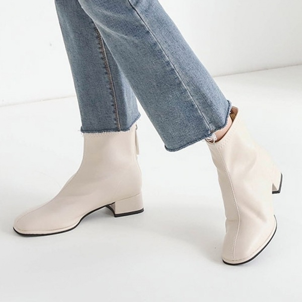 (Ninas Paris) バックジップセンターステッチアンクルブーツ