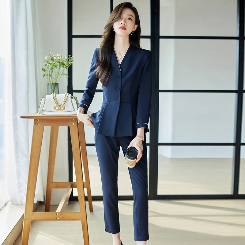 スーツセットアップ 女性用 春秋 高級感 スタイリッシュ カジュアル 体型カバー 6601