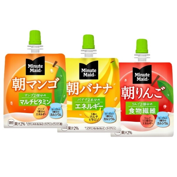 選べてお得！！ ミニッツメイド パウチゼリー 180g よりどり 2ケース 48個 （24個×2ケース） スムージー 朝バナナ 朝りんご 朝マンゴ