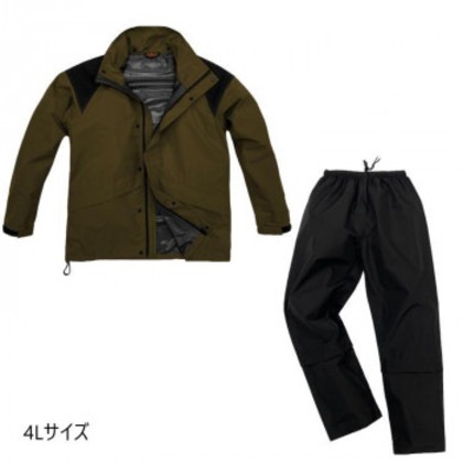 弘進ゴム B-1300 ODR透湿LIGHTレインスーツ カーキ 4L H1300BB