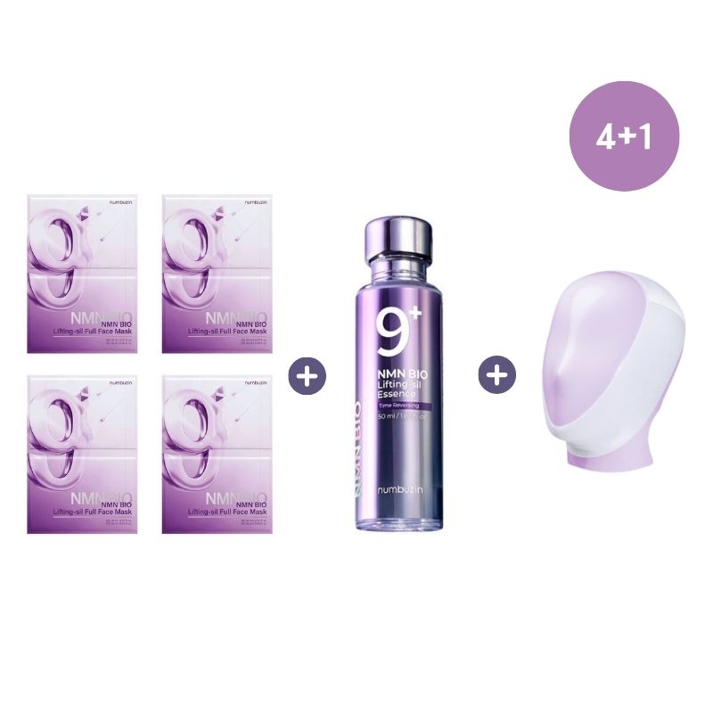 [9番 NMNバイオリフトセット] 9番 NMNバイオリフトラッピングマスク+9番 NMNバイオリフト原液美容液(+小顔バンド)