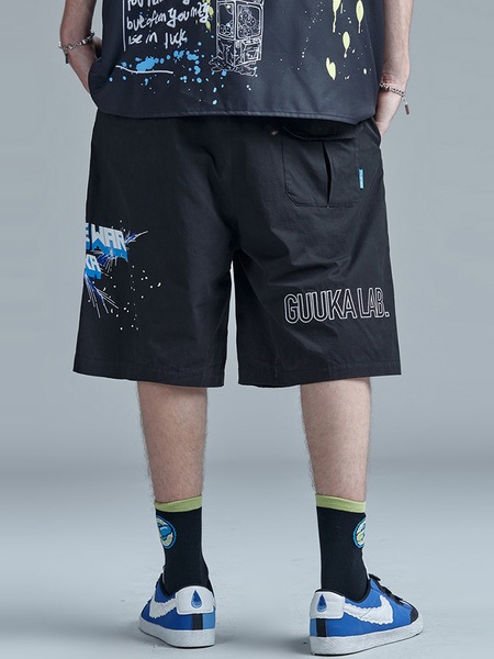 ティーンヒップホッププリントスポーツショーツ