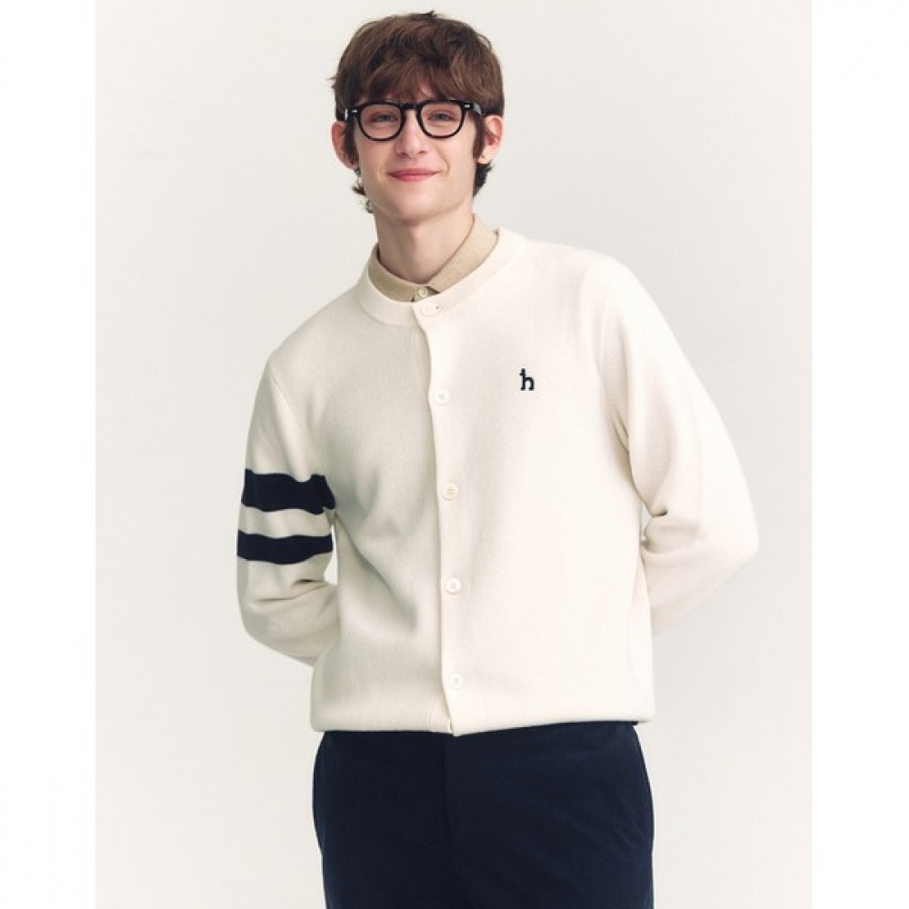 (ヘッジズ) 24FW アイボリースリーブカラーウールダブルウィーブラウンドカーディガン HZSW4D200IV 22,980円