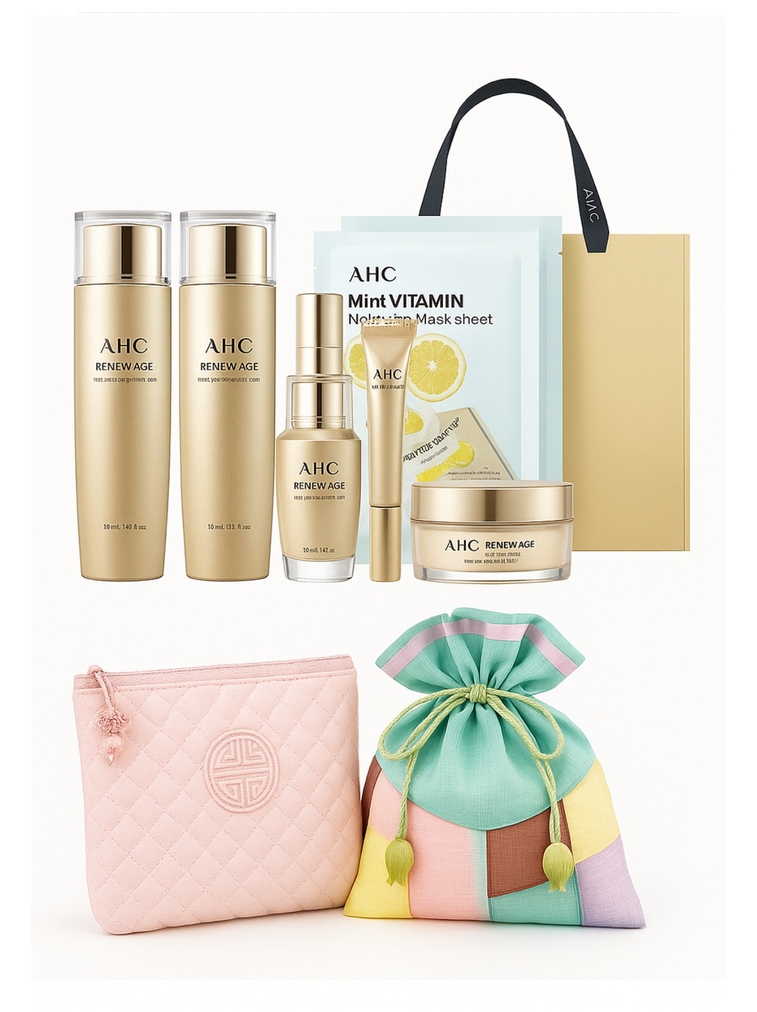 【母の日限定】 AHC Renew Age セット + 伝統刺繍ポーチまたは福袋付き