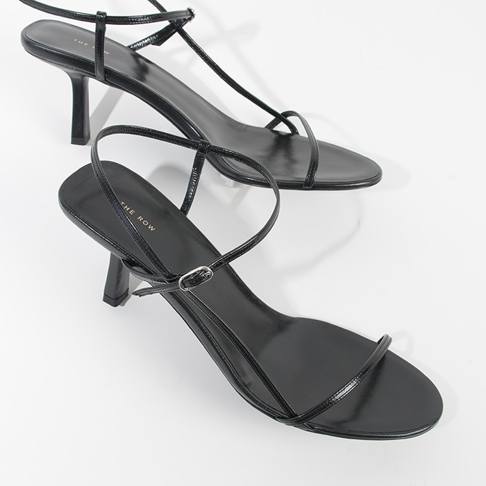 THE ROW ザロウ 靴 シューズ ヒール Bare Sandal レザー サンダル F1099 L35 レディース ブラック ストラップサンダル ヒールサンダル 春夏 人気 プレゼント