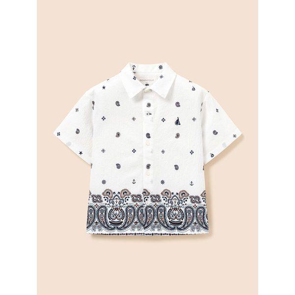 [BEANPOLE KIDS] ペイズリーポイント半袖シャツ ホワイト (BI6465U041)