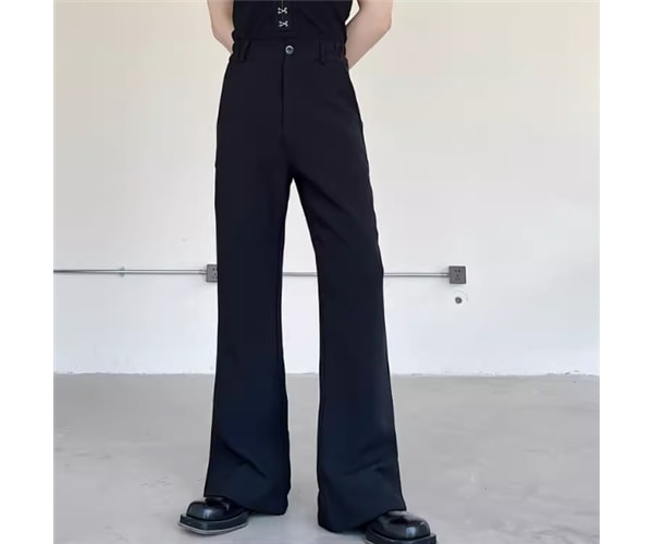 メンズ 男性用 パンツ ボトムス フレアパンツ カジュアルパンツ フルレングス フレア ブーツカット ポケット ハイウエスト 大人可愛い シンプル カジュアル 上品 おしゃれ かっこいい こなれ感