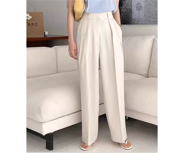 レディース パンツ ボトムス スーツ ワイドパンツ スラックス フルレングス ストレート ハイウエスト センターライン センタープレス 大人可愛い きれいめ シンプル カジュアル 上品 おしゃれ