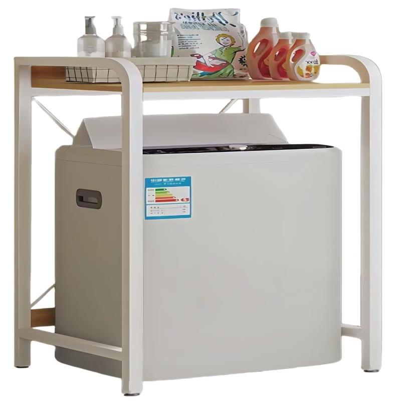 洗濯機収納棚の上 ランドリーラック 金属製 木 縦型 1段 高さ132cm 収納棚の上 ランドリー収納 トイレ収納 50 x 68.6 x132高さ cm 乾燥ラック 頑丈 省スペース 組み立てが簡単