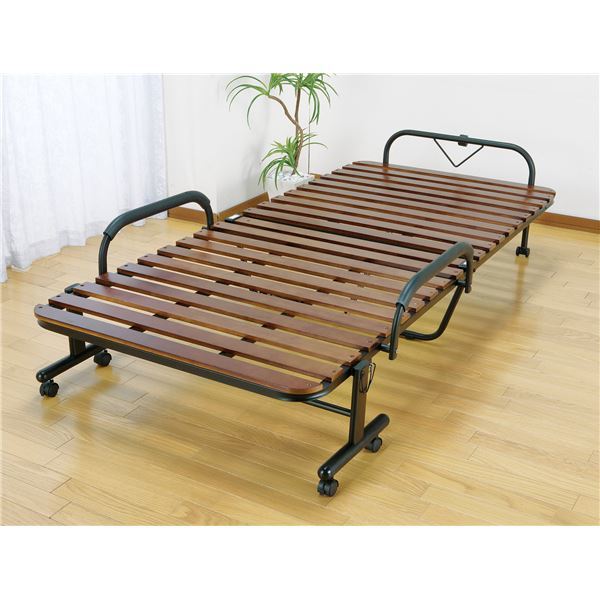 天然木すのこ折りたたみベッド セミダブル