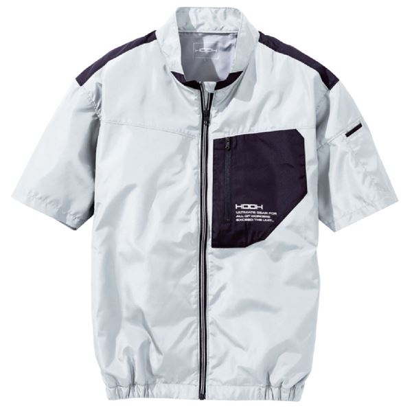 村上被服 HOOH 半袖ジャケット V6607 シルバーグレー サイズ：4L 服単品 [バッテリー/ファン/ケーブル別売]