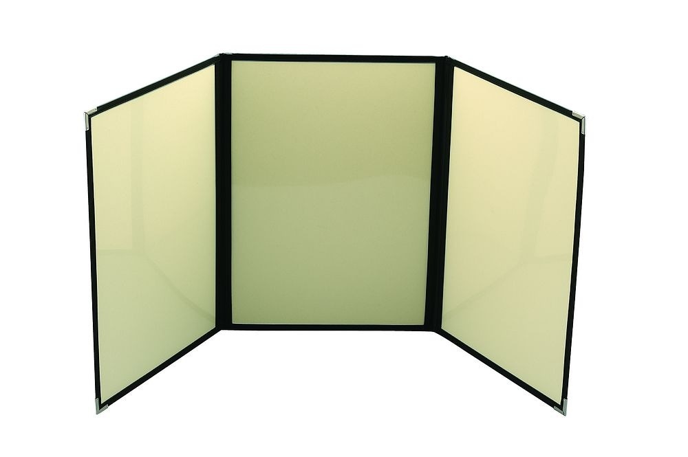 （まとめ買い）店舗用品 ストロングクリアテーピングメニューブック STA-46 A4/6ページ/三つ折 ブラック [x3]