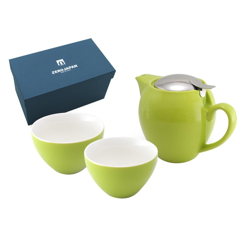 ZERO JAPAN ユニバーサルティーポット4人用+ティーカップワイド×2 ZG-003 SEN・煎茶