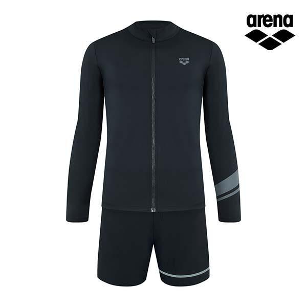 [公式]エッセンス レギュラーフィット ジップアップ ラッシュガード セット A5BM1PC05BLK