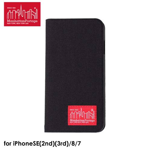 【正規取扱店】Manhatta Portage Portage CORDURA NYLON Book Type Case BLACK【iPhone SE(第2世代)(第3世代)/8/7対応】