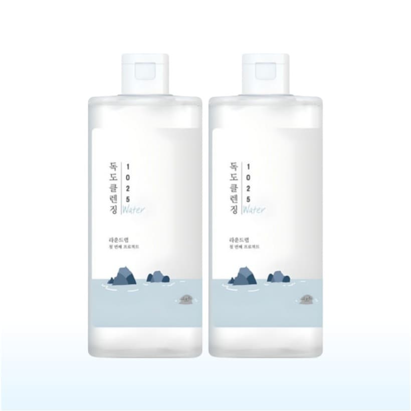 [1+1 マイルド クレンジング ウォーター 大容量 韓国人気] 1025 独島クレンジング ウォーター 400ml x2本 海洋深層水 ヒアルロン酸 しっとり 水分 クレンジング 低刺激 鎮静洗顔
